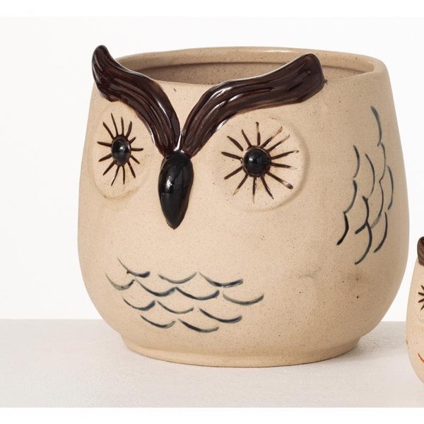 Sullivans Brown Ceramic 6 in. H Owl Planter, 2PK ACE163